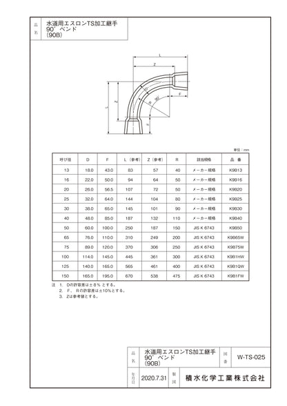 暗渠排水用 大曲90°エルボ（TS90°ベンド）｜詰まり防止・点検メンテナンス孔用